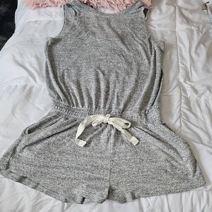 Wilfred Grey Sleeveless Knit Romper with Drawstring